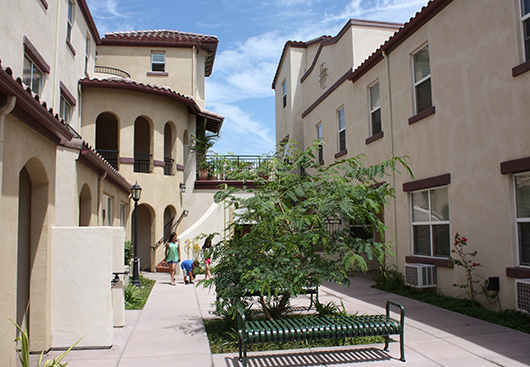 Property Courtyard at Harvard Family Apartments